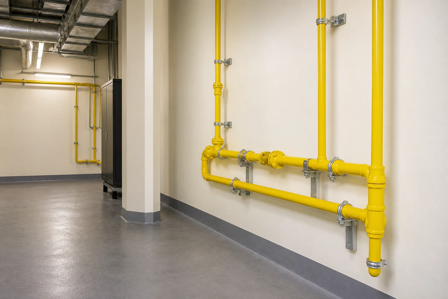 Tidy commercial gas pipework ready for safe handover